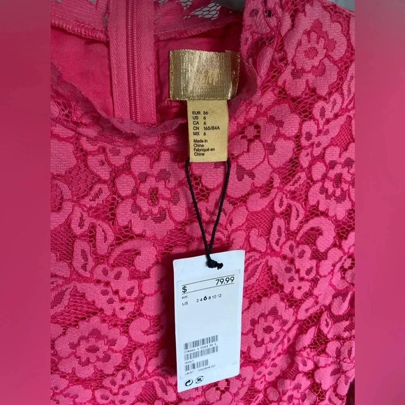 New H&M Floral Lace Dress Mini Coquette Romantic Event Wedding Spring Summer Y2K - Picture 12 of 13